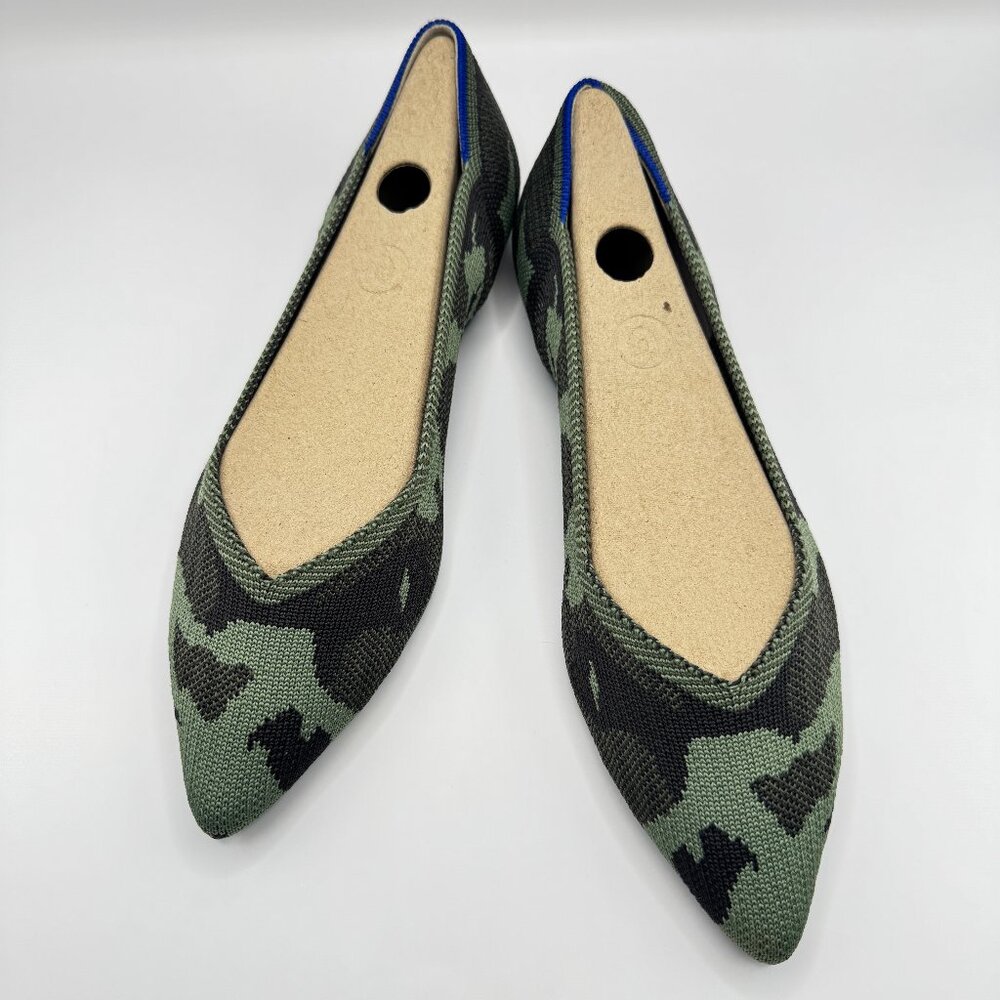 Rothy's The Point Flats Women's 7 Knit Olive Camo
